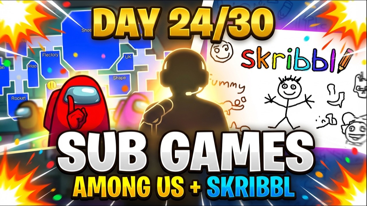 🌙 Day 24/30 – Playing With Subscribers! | Among Us + Skribbl | RixSton Live