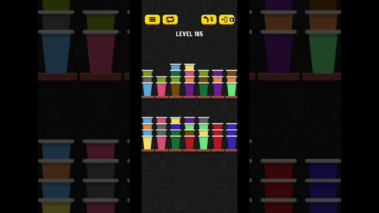 Cup sort puzzle level 165