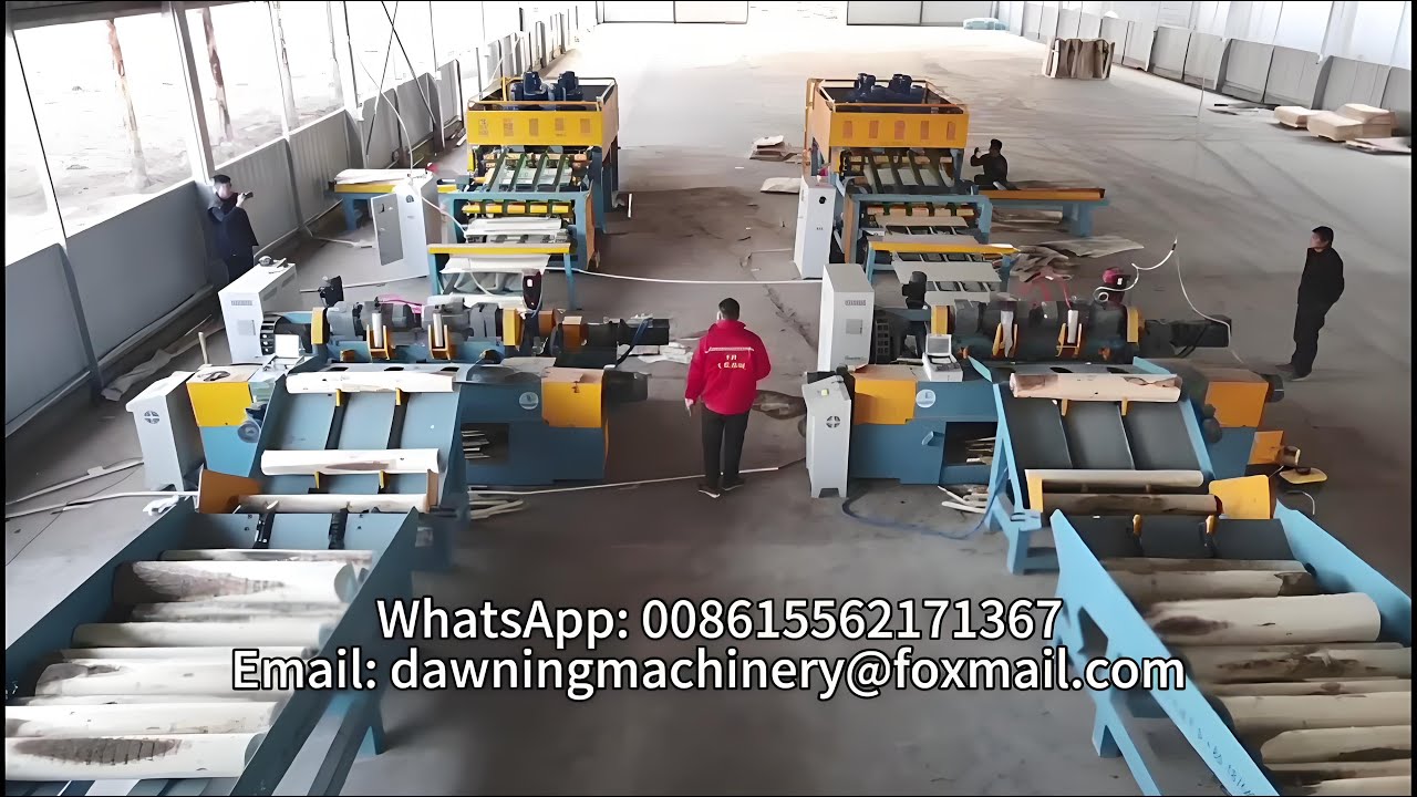 4ft spindleless veneer peeling machine, 5ft log debarker machine,veneer stacker machine