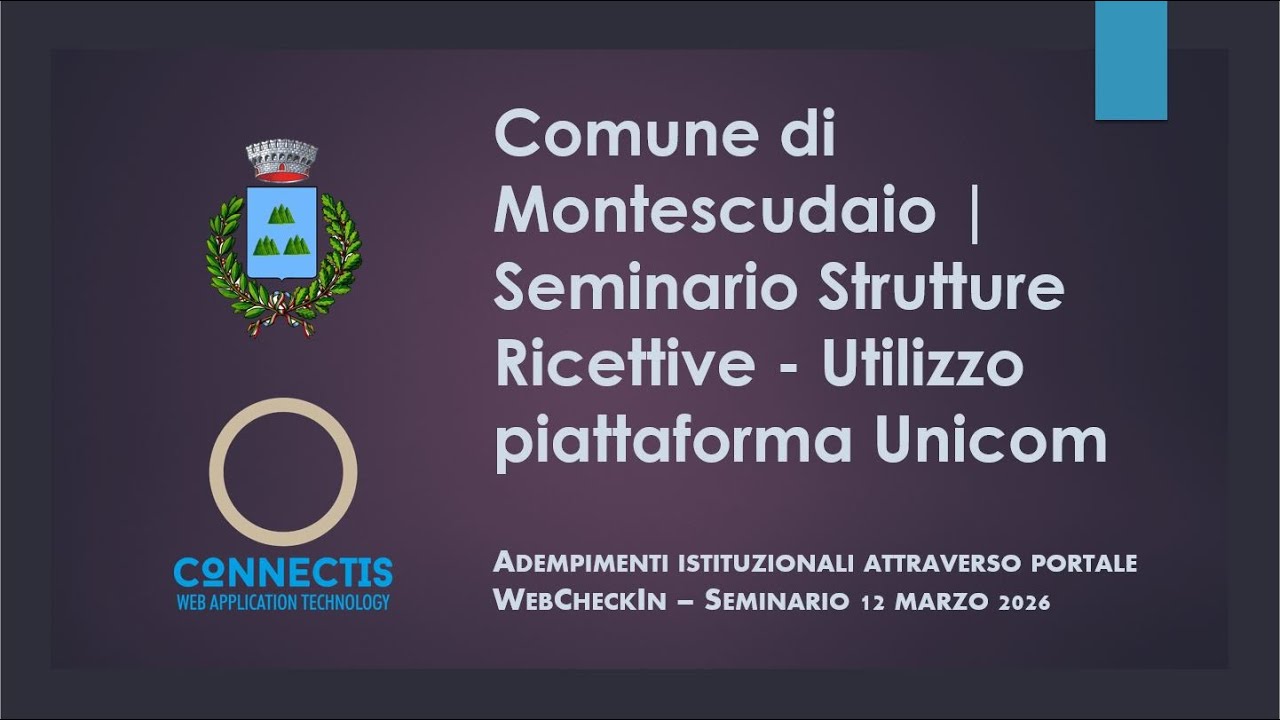Comune di Montescudaio - Seminario Strutture Ricettive - Utilizzo WebCheckIn - 12/03/26