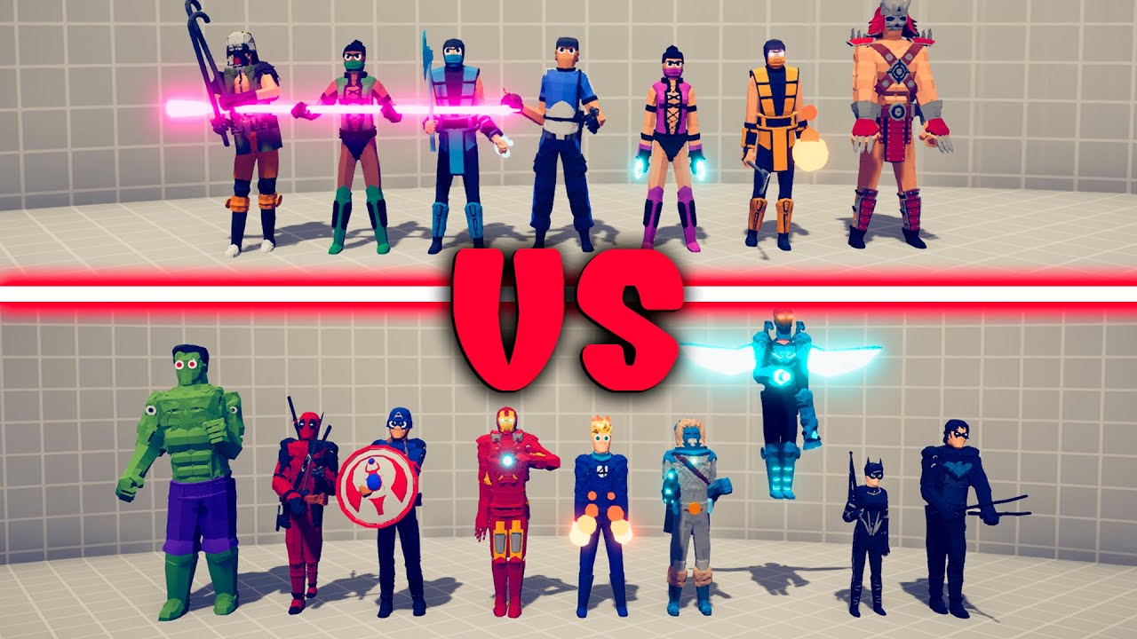 MARVEL & DC HEROES vs MORTAL COMBAT TEAM - Totally Accurate Battle Simulator | TABS