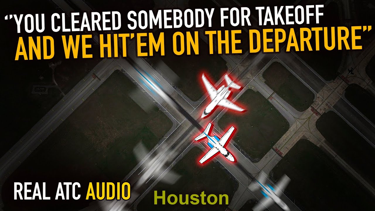 Close to disaster. Collision on takeoff. REAL ATC
