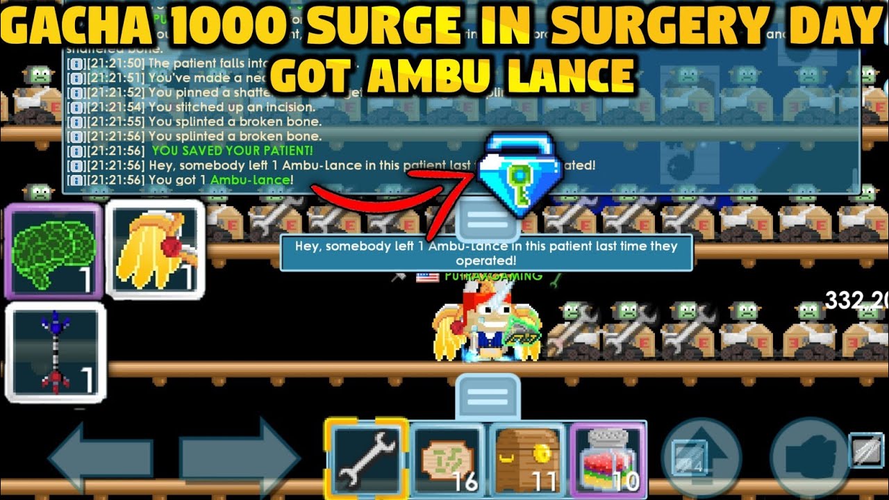 Gacha 1k Surge In Surgery Day(Got Ambu Lance🤑)|Growtopia