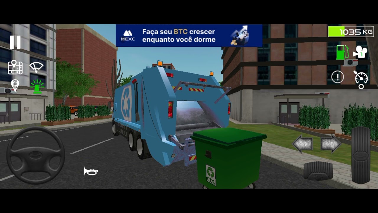 Eu dirigindo um caminhão de lixo!