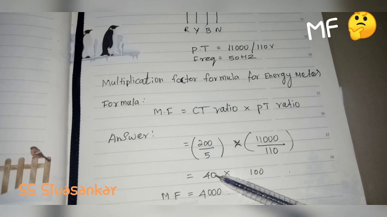 How to calculate Multiplication factor MF in Electrical Energy Meters?/ in Tamil