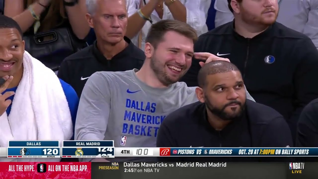 Luka Doncic can't help but smile at Real Madrid&rsquo;s dagger vs. the Mavs 😂 | NBA on ESPN
