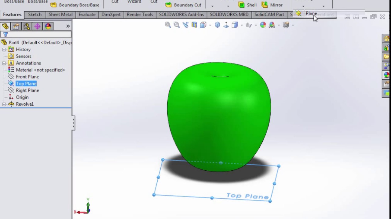 Modeling Apple on SolidWorks