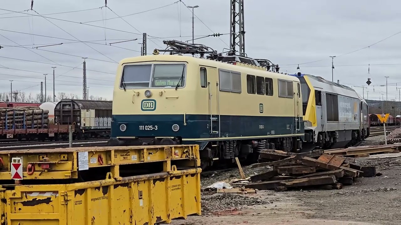 Lost: BR 111 025-3 Abholung mit zwei Voith Maxima im Schlepptau BW Heilbronn #frankenbahn #lostplace