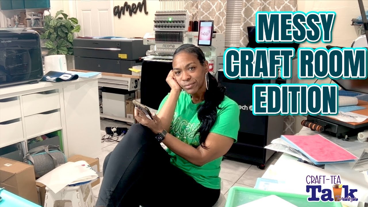 Craft-Tea Talk | Clean up Craft Room or Make a Bling T-Shirt?