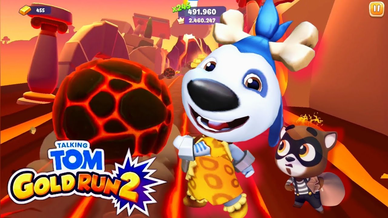 Talking Tom Gold Run 2 High Speed () Prehistoric Hank - Full Screen Android Gameplay