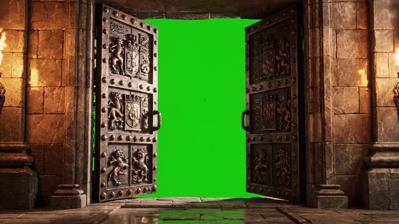 Ancient Temple Door Opening Green Screen | Green Screen Effects