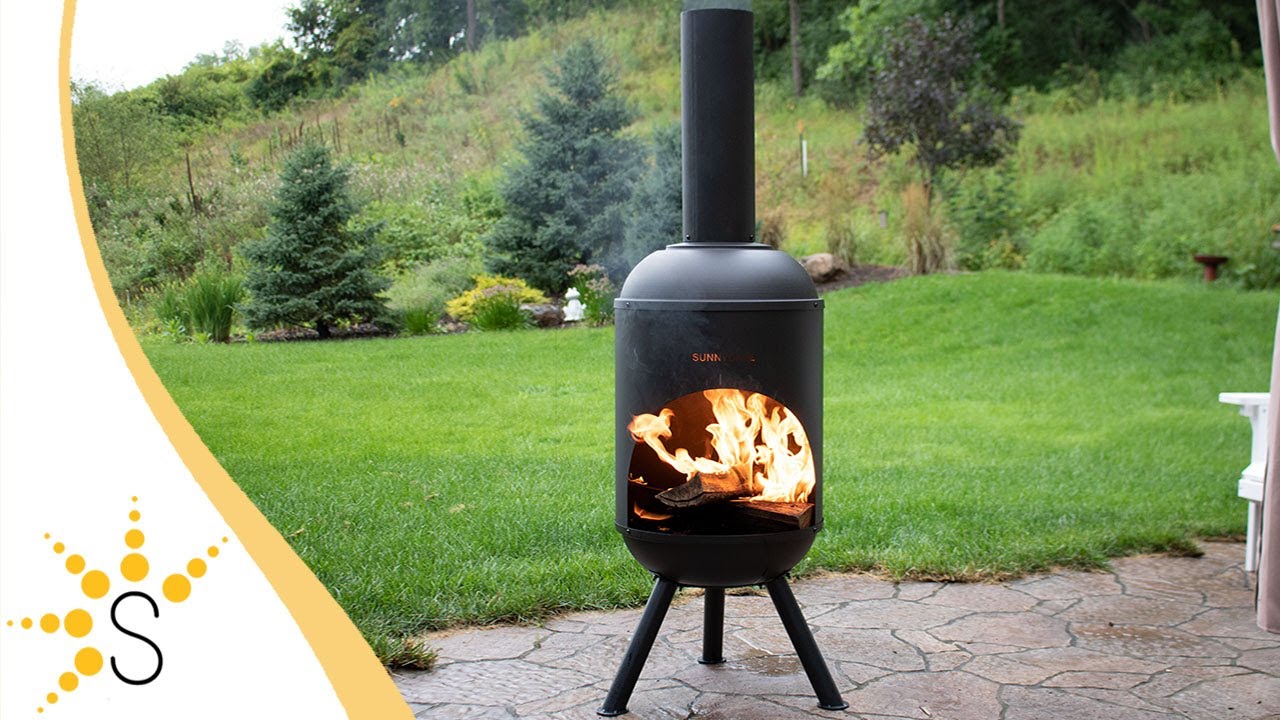 Sunnydaze Black Steel Outdoor Wood-Burning Backyard Chiminea Fire Pit - 5-Foot - RCM-LG765