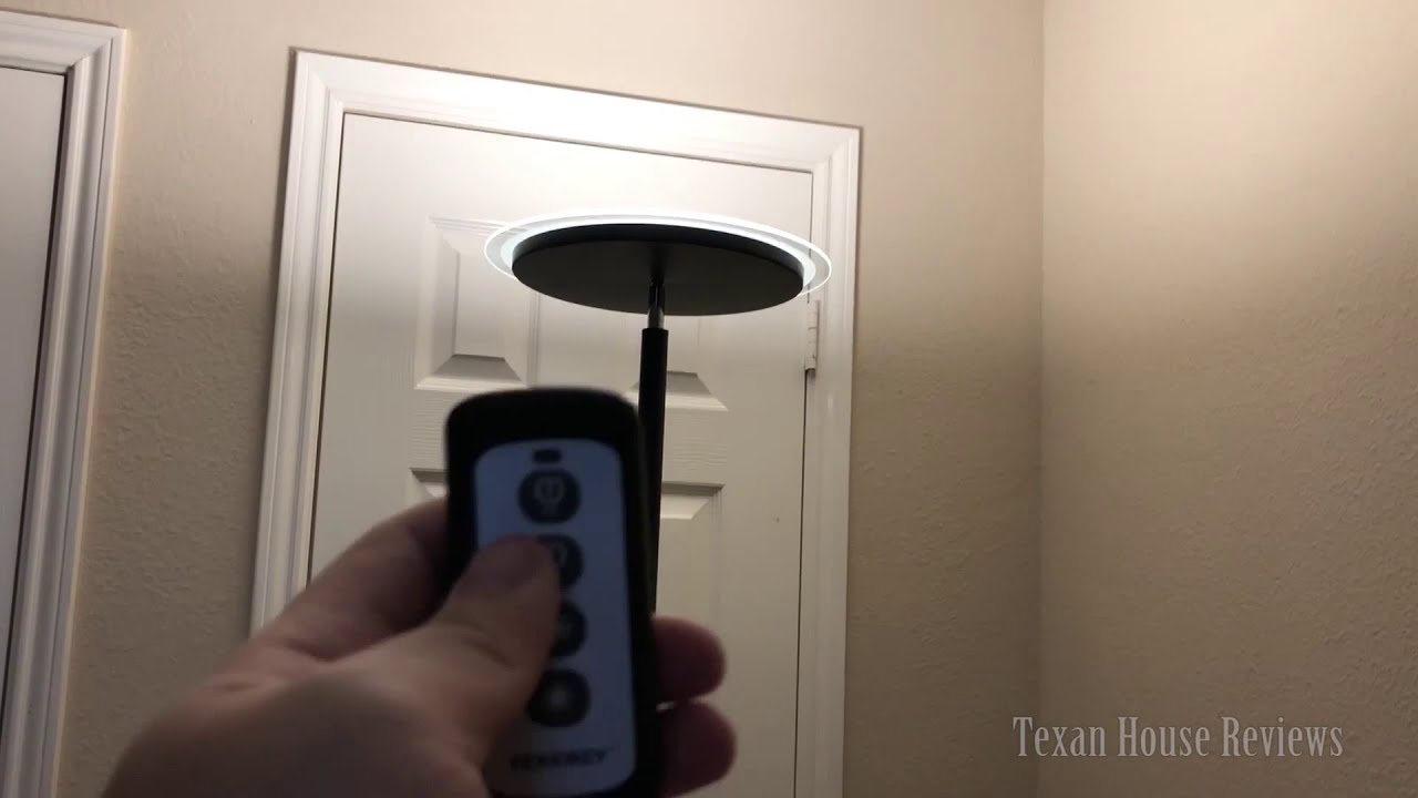 Tenergy Torchiere Dimmable LED Floor Lamp Remote Controlled 30W