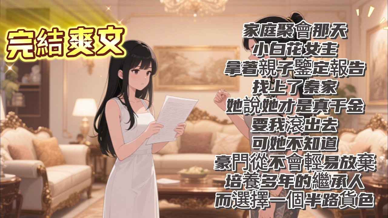 【完結】家庭聚會那天小白花女主拿著親子鑒定報告找上了秦家她說她才是真千金要我滾出去可她不知道豪門從不會輕易放棄培養多年的繼承人而選擇一個半路貨色