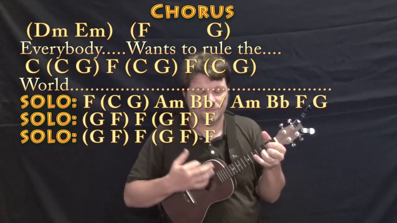 Everybody Wants to Rule the World - Ukulele Cover Lesson in C with Chords/Lyrics