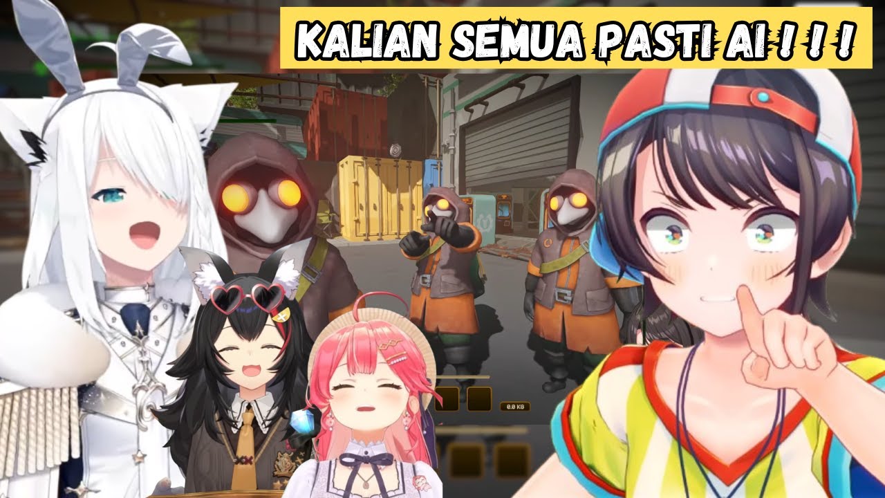 Miko Fubuki Mio yang Ngakak Lihat Subaru dikepung sama AI dan Miko yang pura-pura jadi AI buat jahil