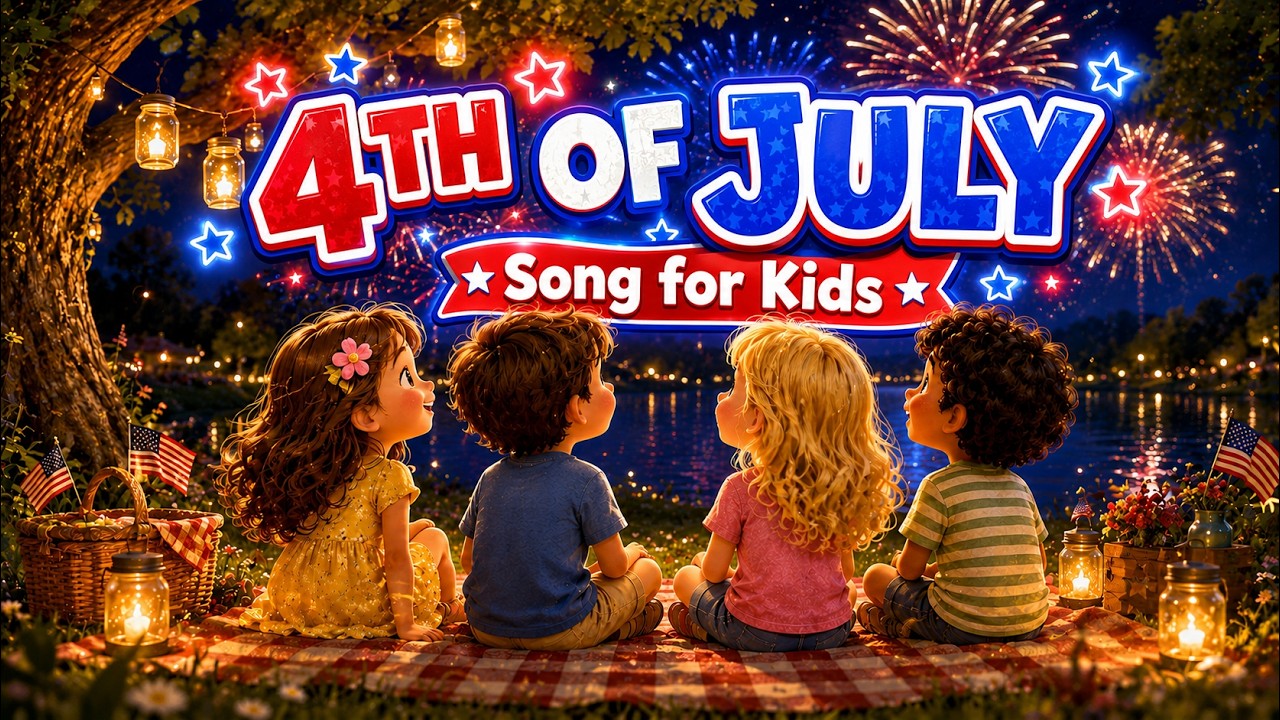 4th of July Song for Kids 🎆 | Fireworks, Flags & Picnic Fun