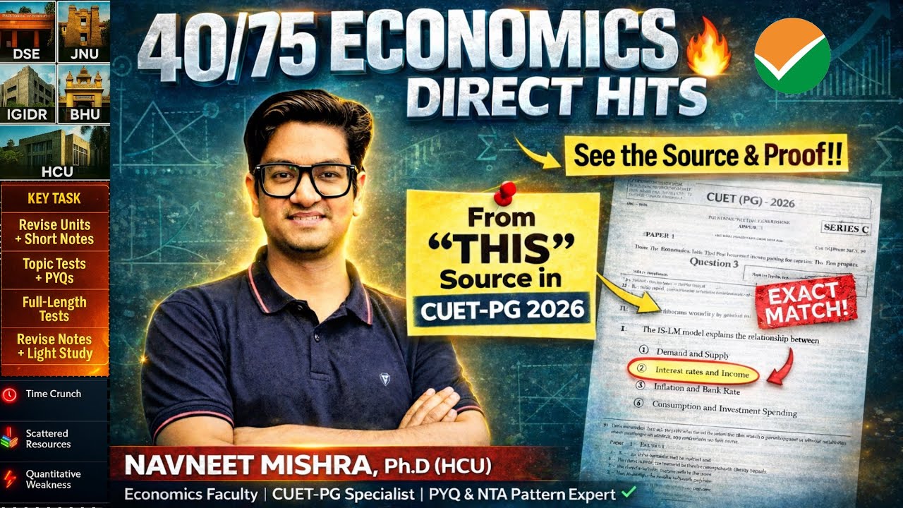 Просто попади в цель! 🔥170 баллов прямо отсюда CUET PG ECONOMICS 2026 Область с высокими баллами ...