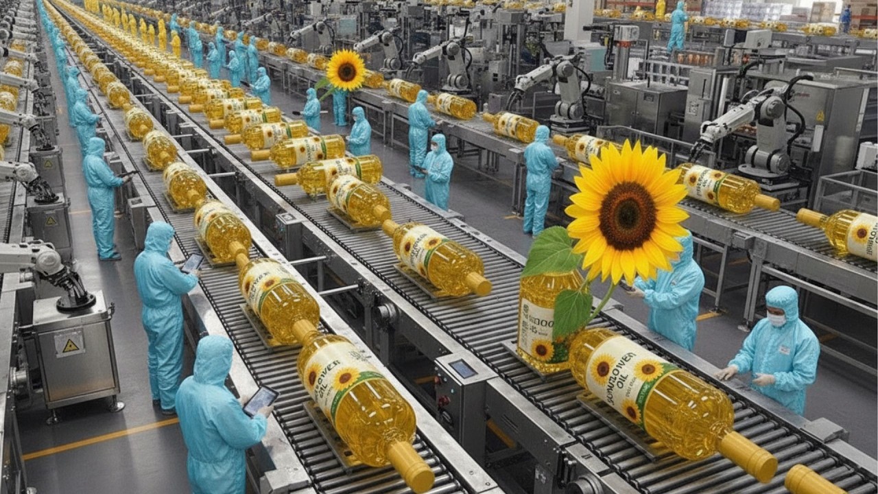 How Sunflower Oil Is Made in America | Inside the World’s Largest Sunflower Oil Factory Full Process