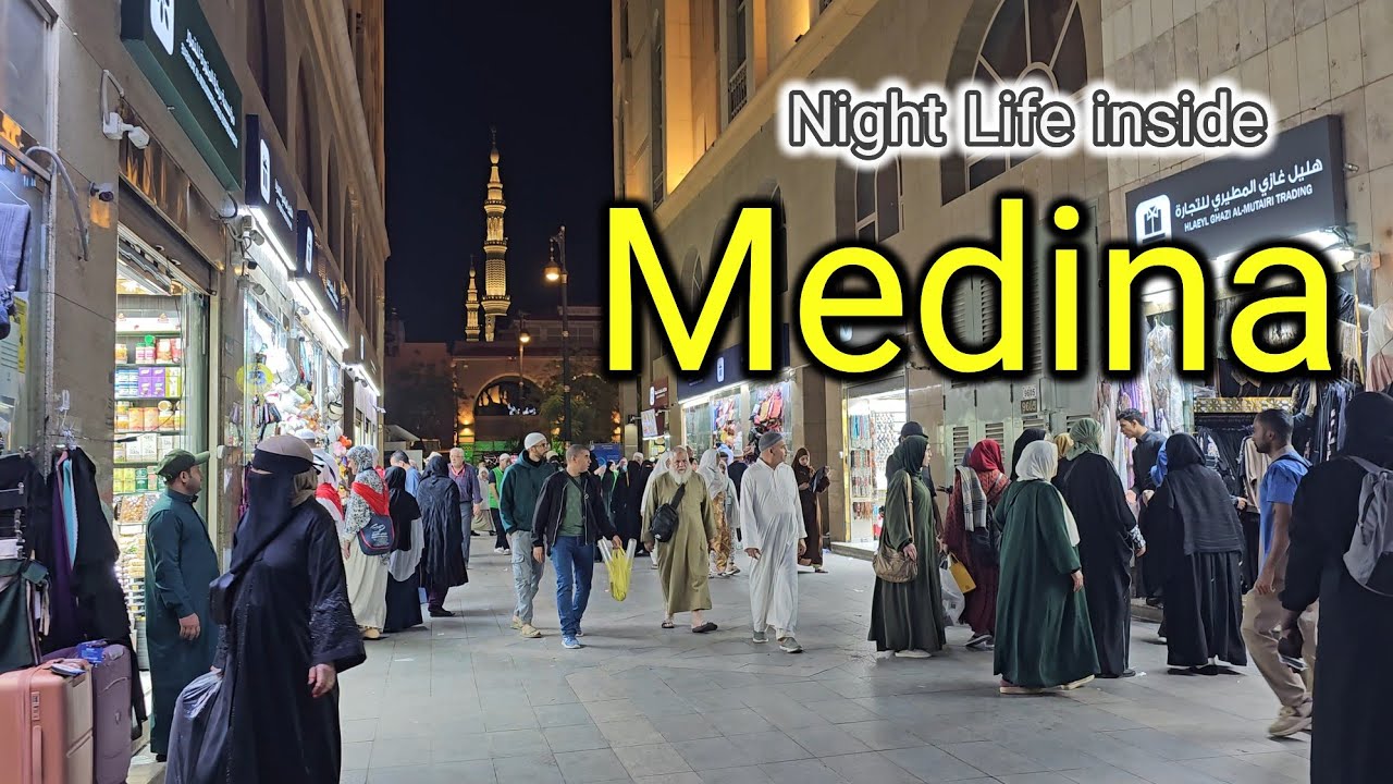 Most Beautiful Night Life in Medina city of Saudi Arabia 🇸🇦 | 4K HDR Night Walk Madina market 