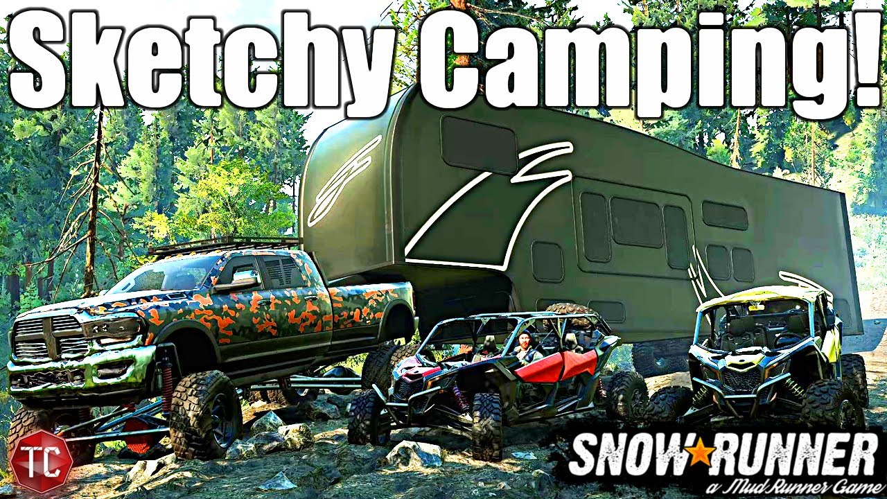 SnowRunner: 5TH GEN RAM DUALLY vs SKETCHY Camping Trip!! (Nearly Stuck...)