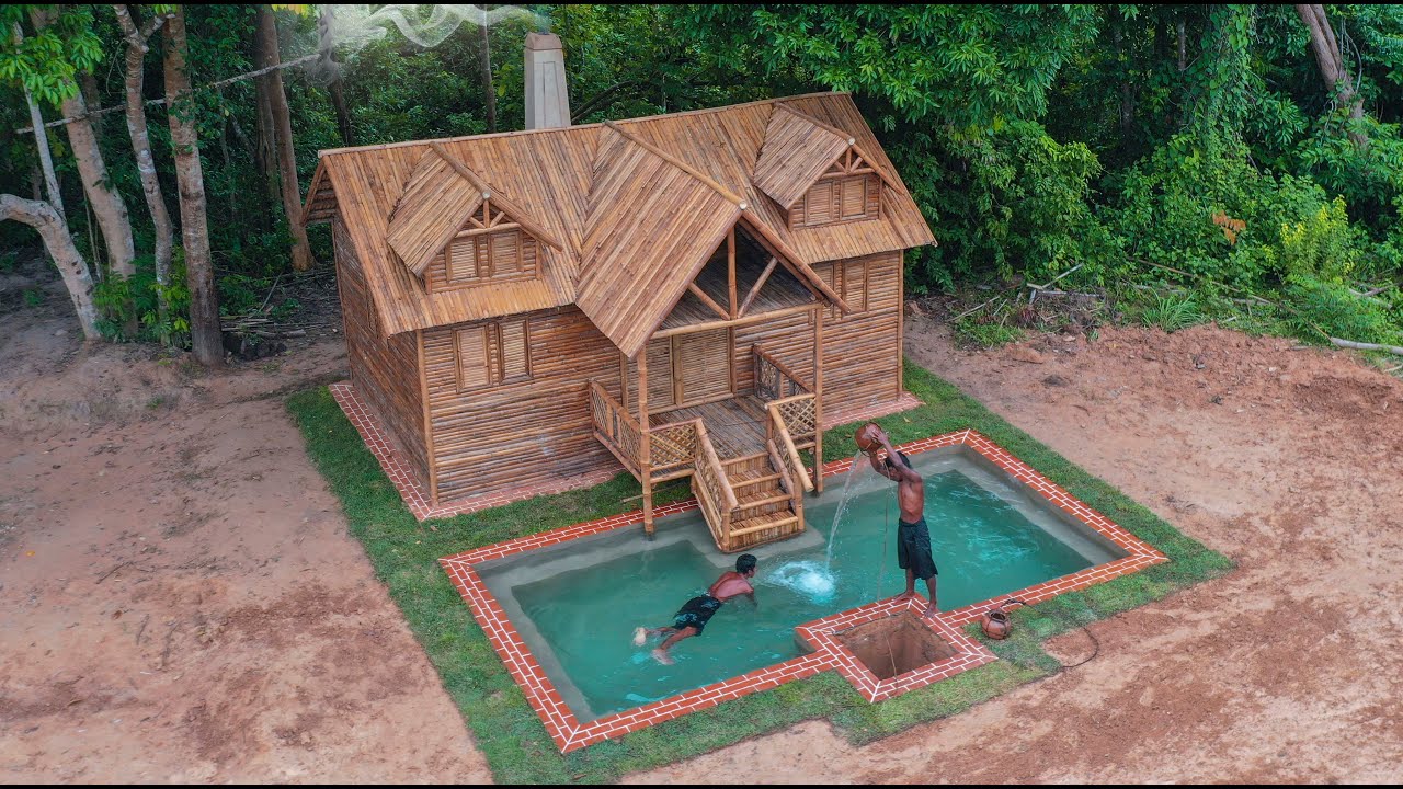 Building Jungle Villa and Swimming Pool With Décor Private Living Room [ Full Video ]