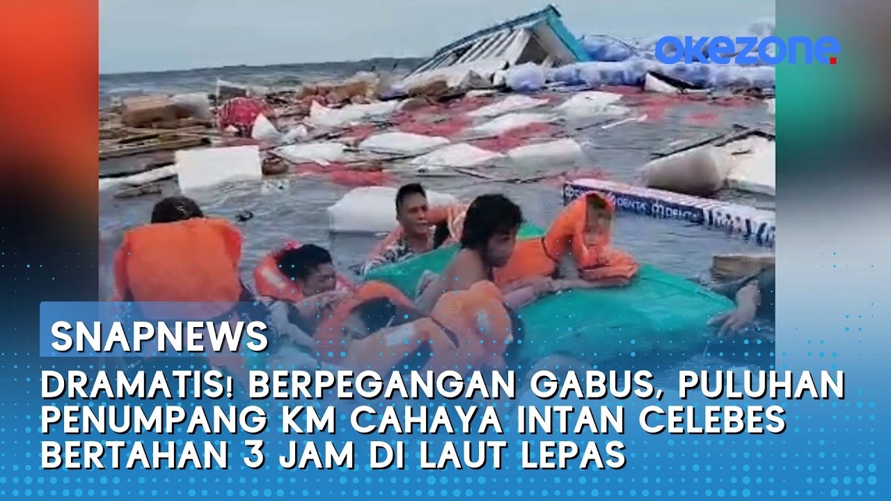 Dramatis! Momen Puluhan Penumpang KM Cahaya Intan Bertahan dengan Gabus Usai Kapal Tenggelam