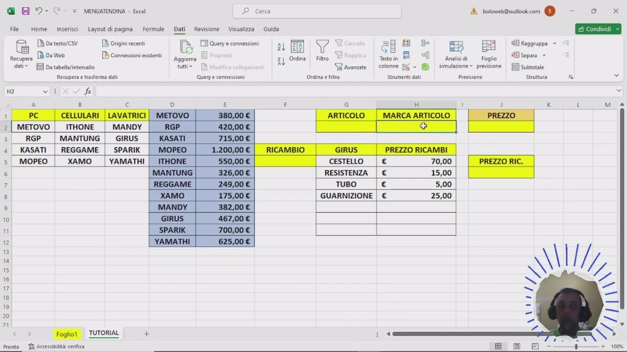menu concatenati - excel