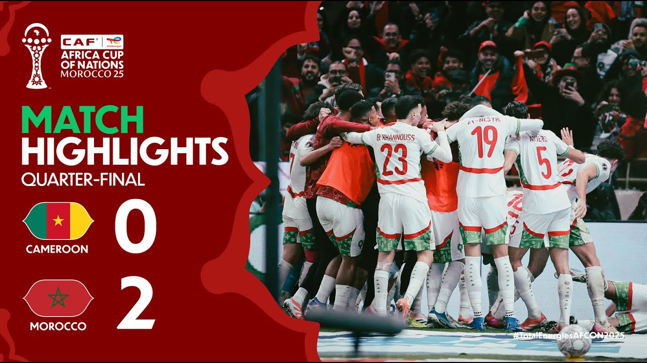HIGHLIGHTS | Cameroon 🆚 Morocco | #TotalEnergiesAFCON2025 - Quarter-Finals | ملخص الكاميرون والمغرب