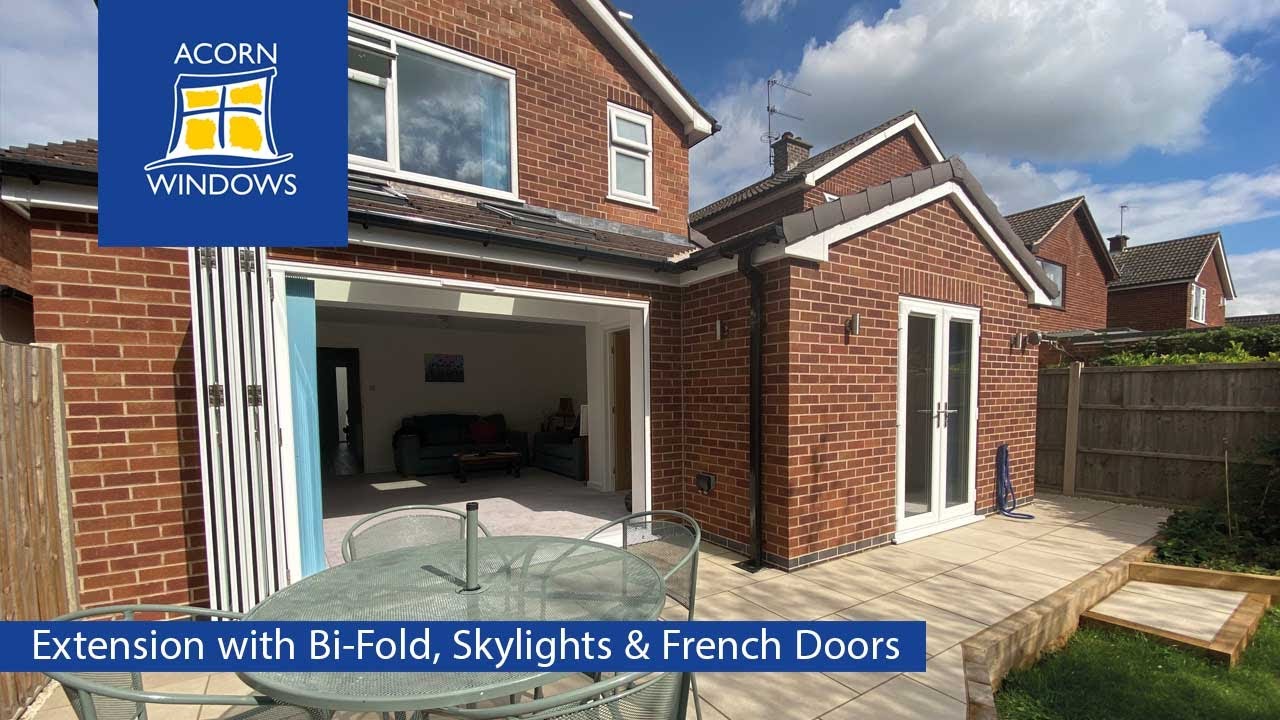 Home Extension in Ruddington with Bi-Fold Doors, Skylights and French Doors by Acorn Windows