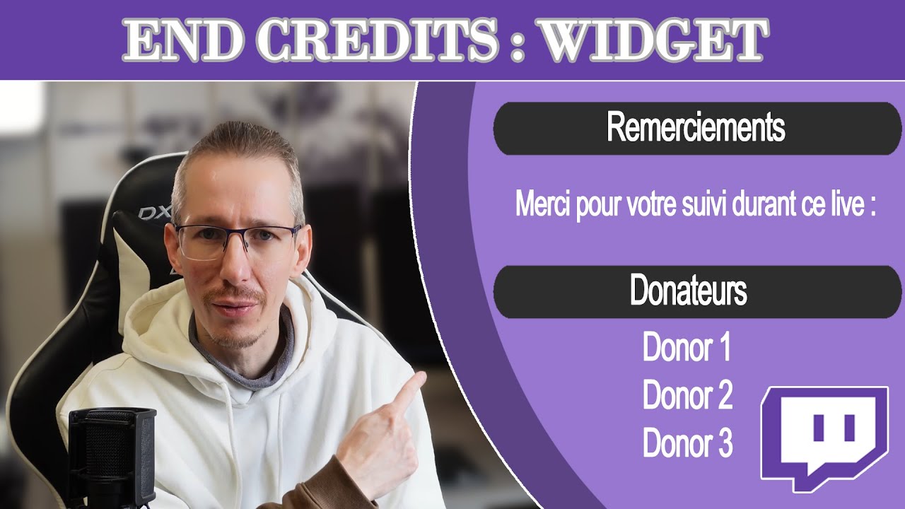 COMMENT CONFIGURER LE WIDGET END CREDITS
