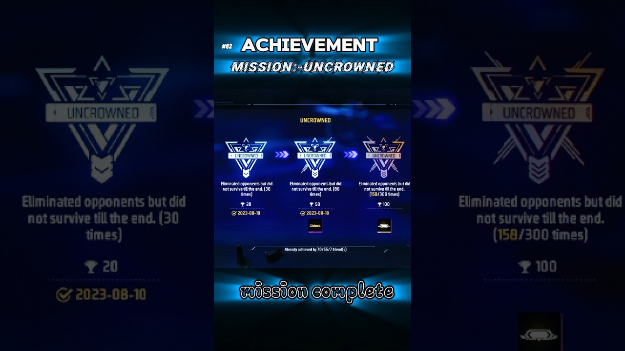 UNCROWNED [ACHIEVEMENT] MISSION COMPLETE ✅|FREE FIRE MAX|#freefire #short #82 #ankitofficial