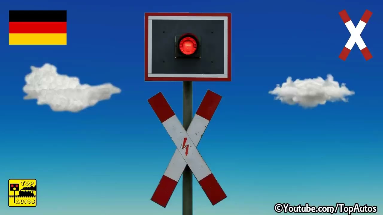 Germany Railway Crossing Lights and Bells  🚂 LevelCrossings 🚧 Trains 🚦 Subway 🛤️ Railway .mp4