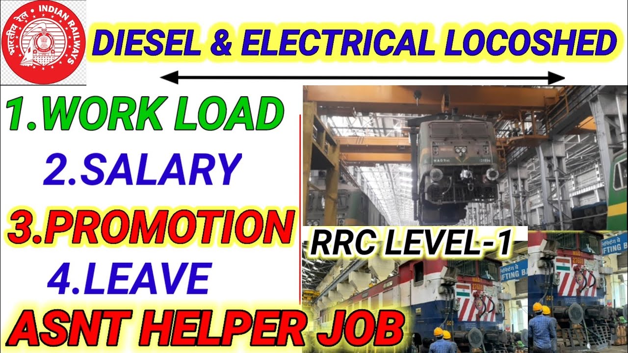 RRC GROUP-D DIESEL & ELECTRICAL LOCOSHED (HELPER) JOB PROFILE || SALARY || PROMOTION 🔥