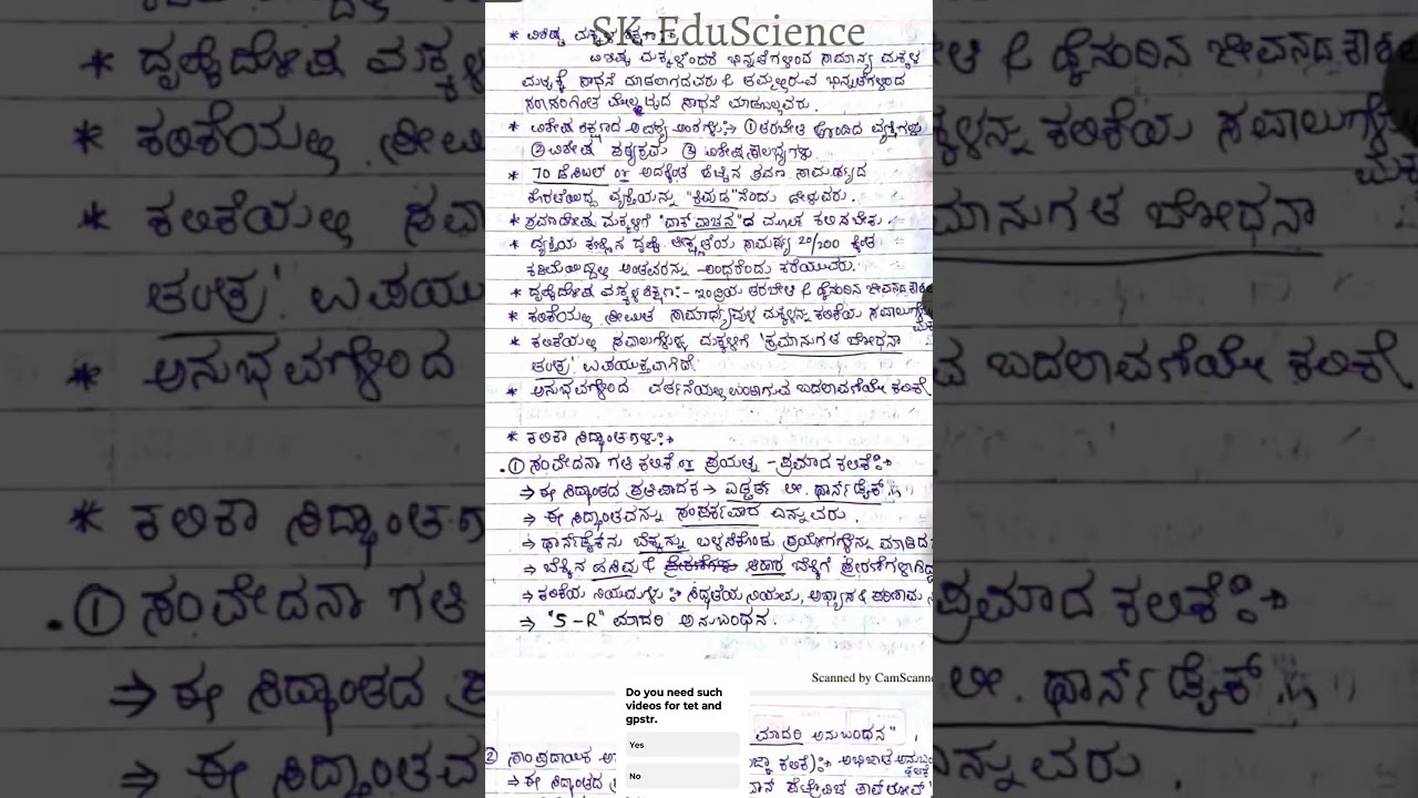 kar TET Very Important Notes 2025 