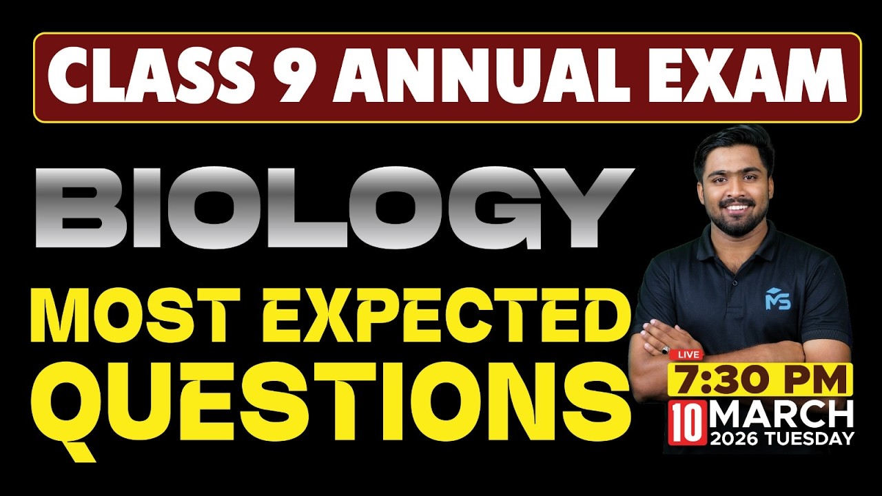 CLASS 9 Annual Exam 2026 | Biology Most Expected Questions | LIVE | MS SOLUTIONS