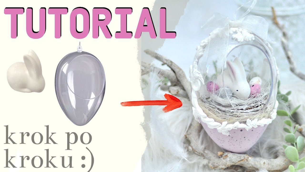 Wielkanocne jajo akrylowe 3D z zajączkiem  [tutorial] No.803