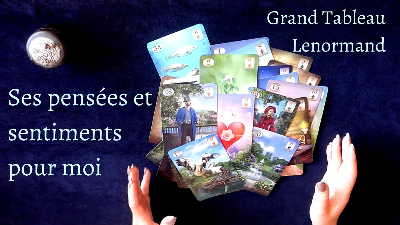 SES PENSEES ET SENTIMENTS POUR MOI - Grand Tableau Lenormand