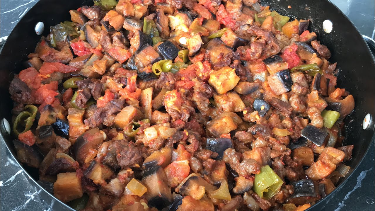 How to make  easy eggplant and meat dish in the oven - Eggplant dish recipe in the Eratec stone oven