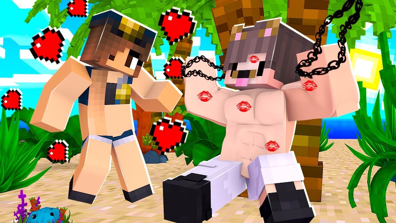 RAFAEU FICOU ALGEMADO EM UMA ILHA COM A POLICIAL DE BIQUINI ME BEIJANDO NO MINECRAFT