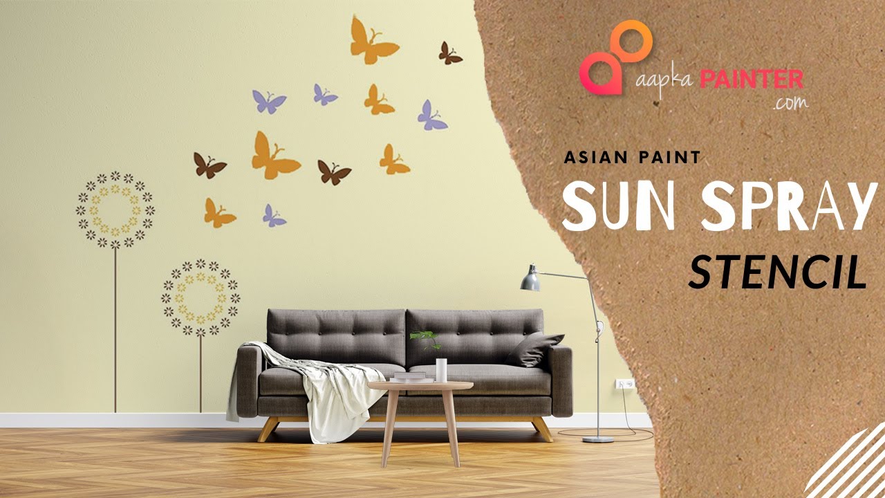 Sun Spray  | asian paints stencil  |  AapkaPainter | Wall Painting