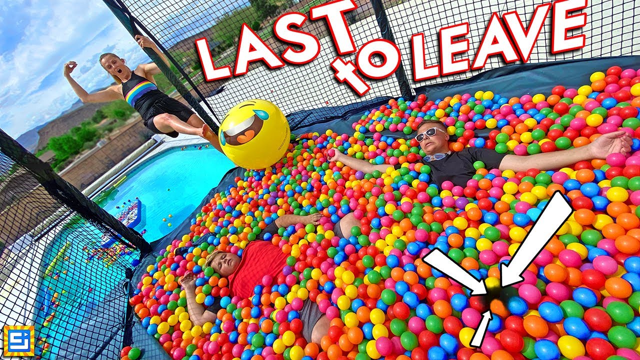 Last to Leave the Trampoline Backyard Pool Challenge!