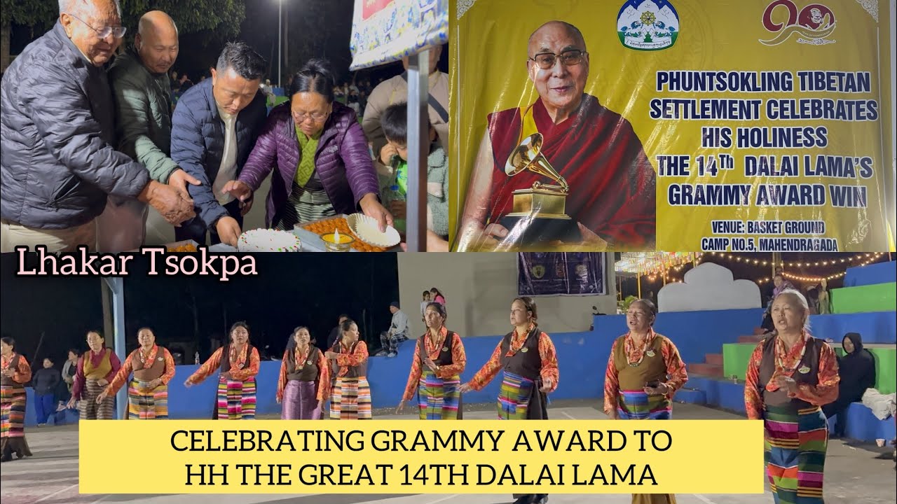 Celebrating Grammy Award To HH The Great 14th Dalai Lama 4/2/2026 Odisha Phuntsoking #tibetanvloger 