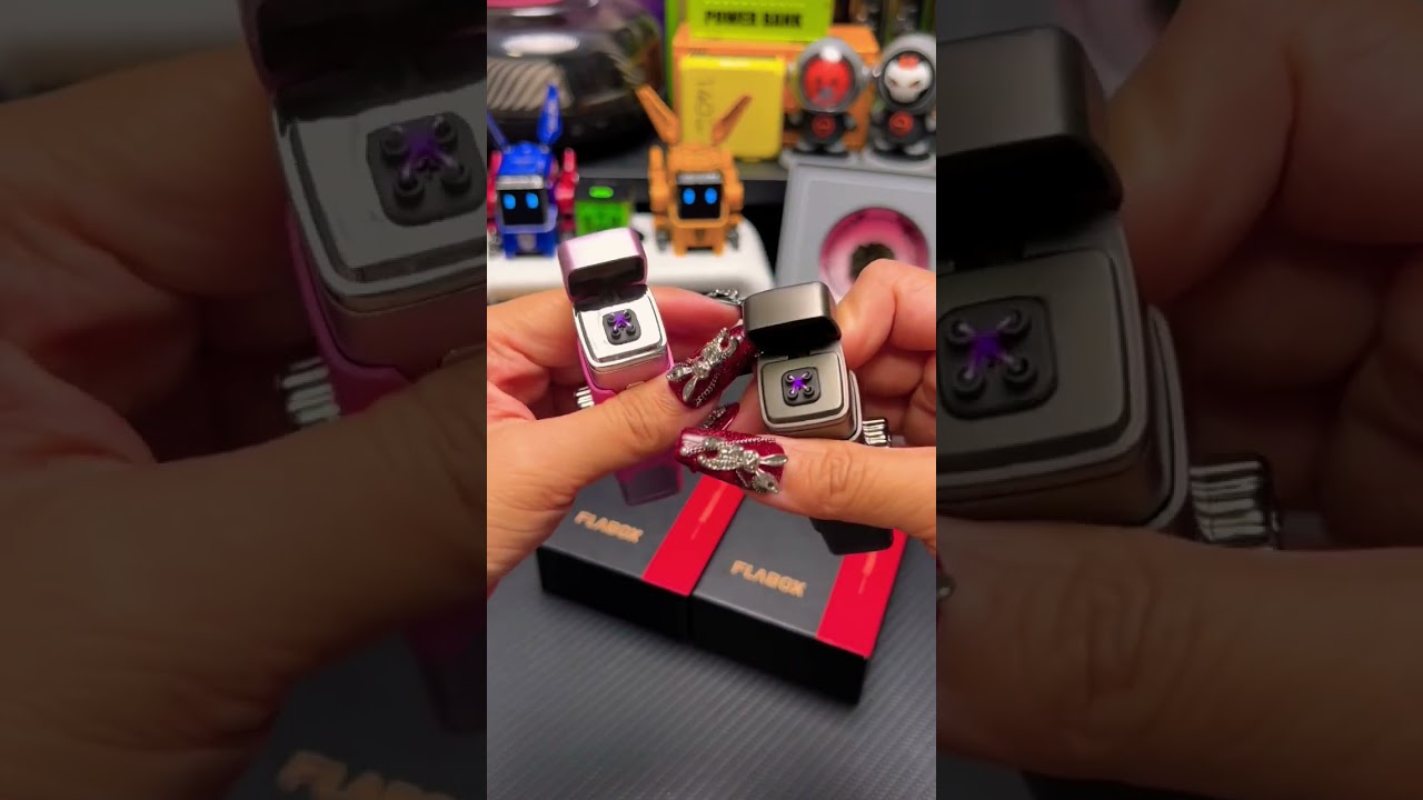 New double arc rotating energy column colorful LED lamp Type-C fast-charging fingertip gyro lighter.