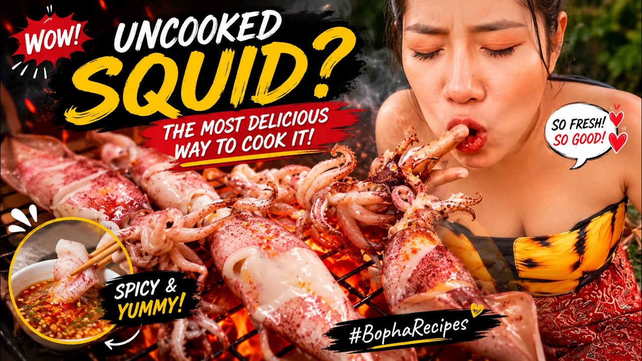 Uncooked Squid? The Most Delicious Way to Cook It #BophaRecipes