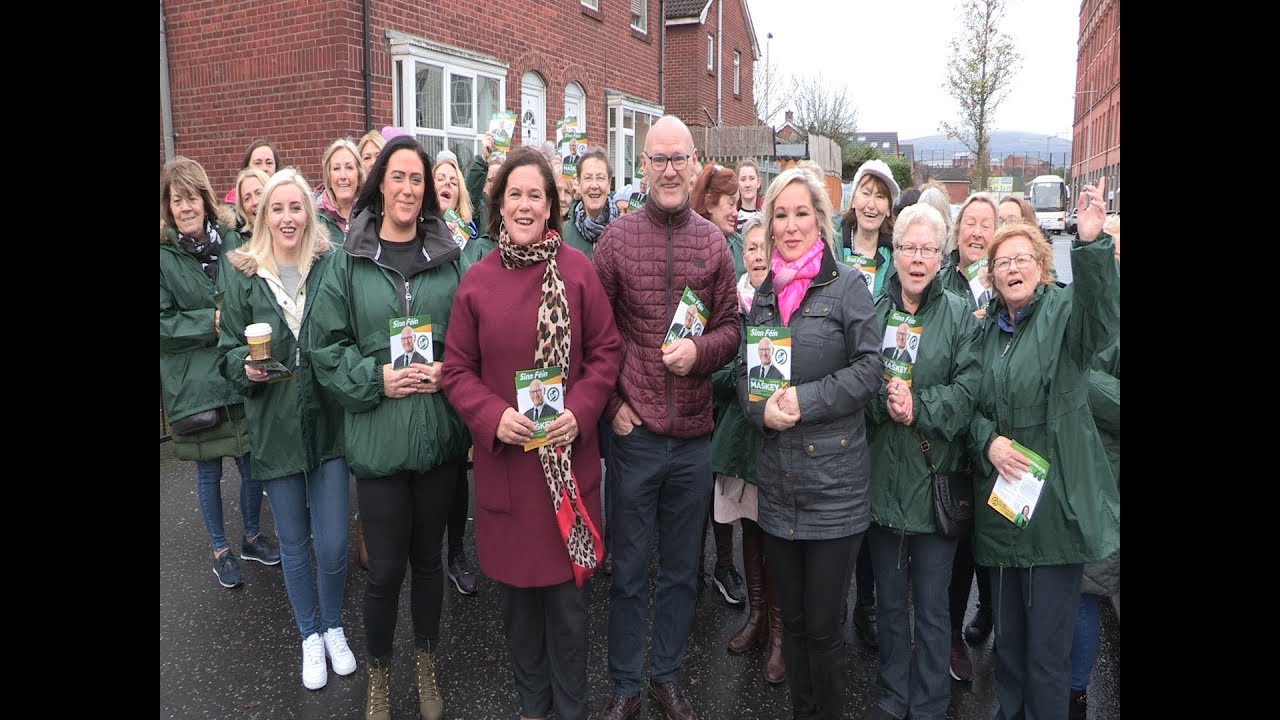 Mary Lou McDonald & Michelle O'Neill in West Belfast to support Paul Maskey