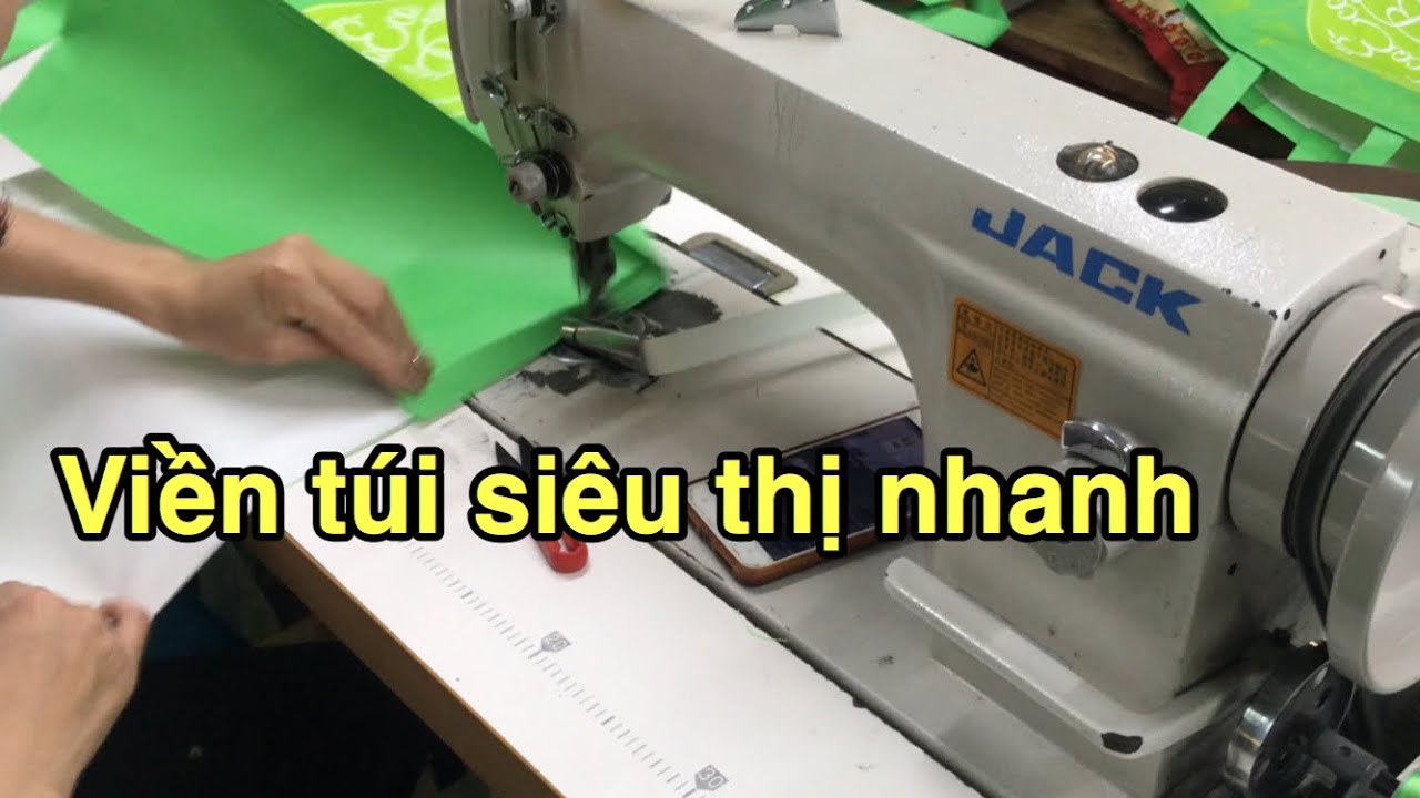 Máy túi siêu thị| cách viền túi siêu thị nhanh| #Quynhmaymay