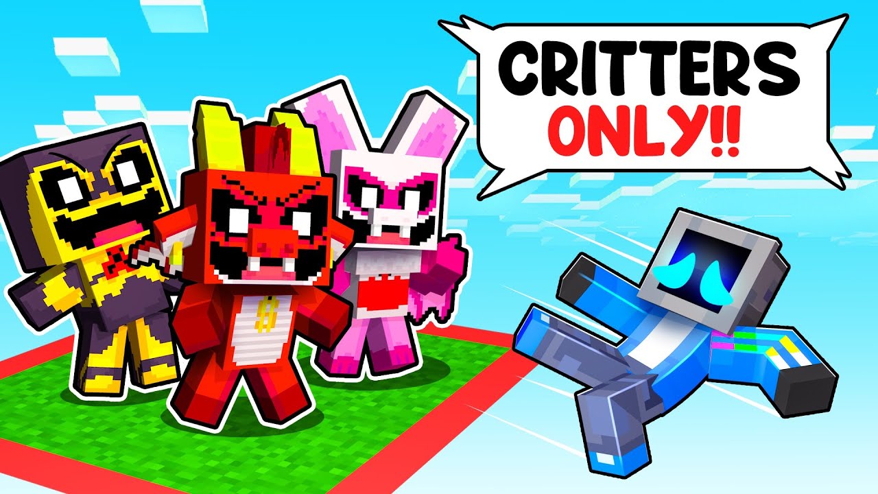 Locked on ONE CHUNK with NIGHTMARE CRITTERS in Minecraft!