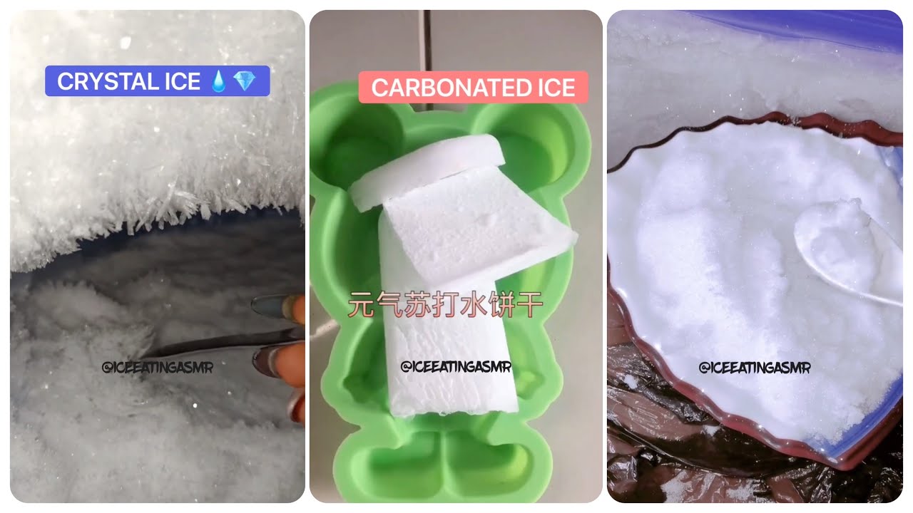 [ASMR] ICE SCRAPING & FREEZER FROST ICE & CRYSTAL ICE 💎💧 & CARBONATED ICE EATING VIDEOS 🤤🤍