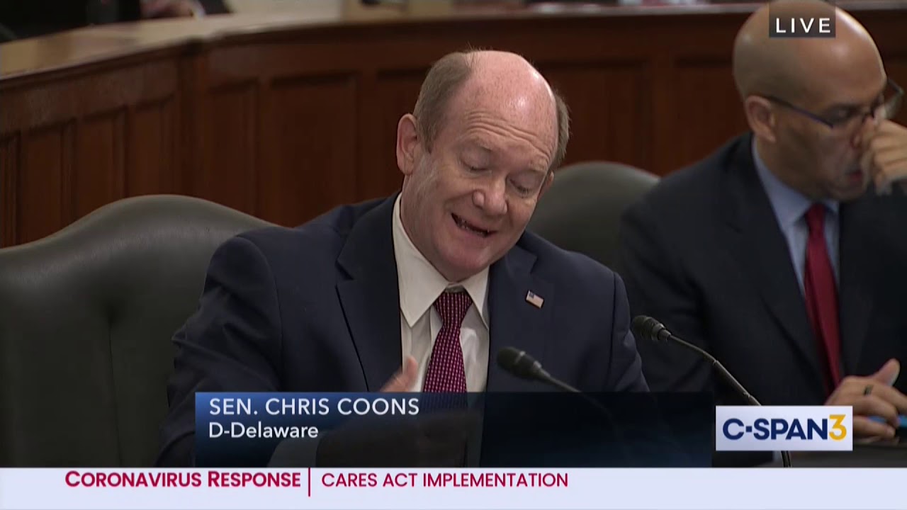 Sen. Coons questions Treasury Secretary Mnuchin and SBA Administrator Carranza - Wednesday, June 10
